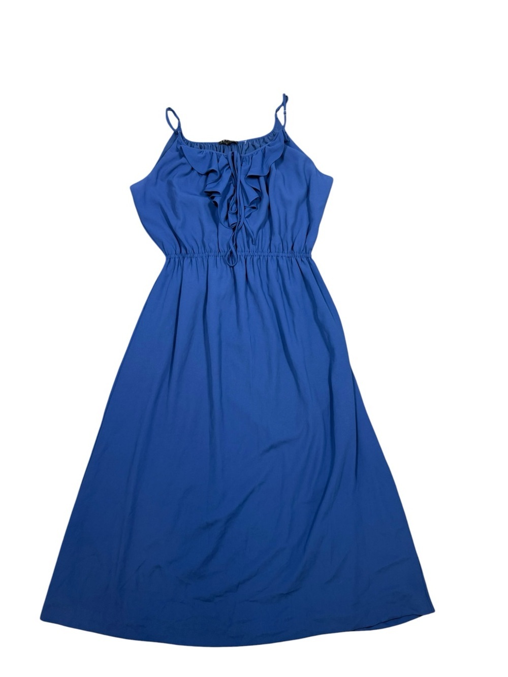Theory Blue Ruffle Maxi Dress - Picture 5 of 9